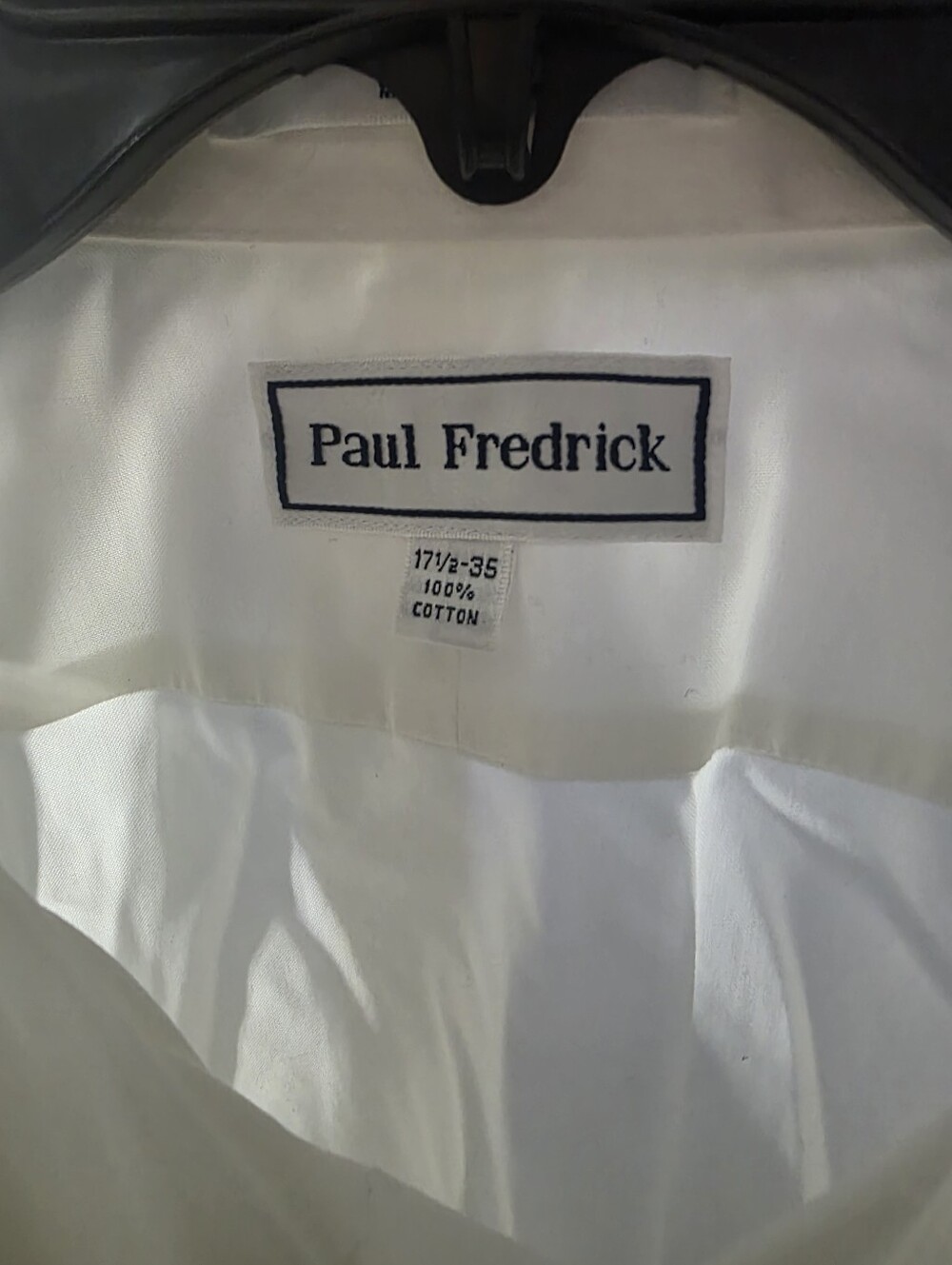 Paul Fredrick White Cotton Dress Shirt 17 1/2 - 35